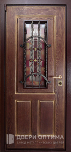 Входная металлическая дверь со стеклом №20 - фото №2