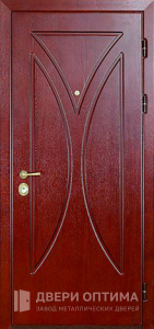 Входная дверь в частный дом с зеркалом №63 - фото №1