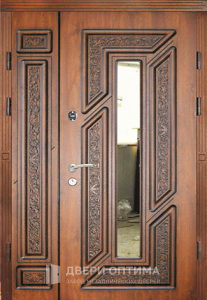 Коттеджная дверь с резьбой №107 - фото №1