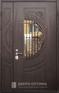 Входная металлическая дверь со стеклопакетом №108 - фото №1