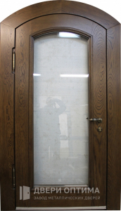 Арочная входная дверь стеклянная №65 - фото №1