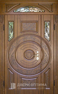 Входная дверь со стеклопакетом и ковкой №76 - фото №1
