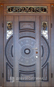 Дверь входная металлическая уличная в коттедж №121 - фото №1