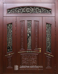 Входная дверь со стеклом сверху №39 - фото №1