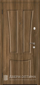 Дверь входная с порошковым окрасом тёмный антик и накладкой №25 - фото №2