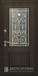 Эксклюзивная дверь с ковкой и стеклом №7 - фото №1