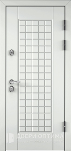 Белая металлическая дверь входная для дома №31 - фото №1