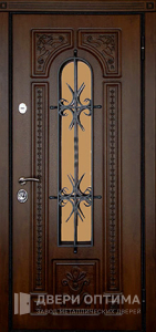 Дверь металлическая входная уличная утепленная №49 - фото №1