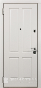 Белая уличная дверь в дом с МДФ №31 - фото №2