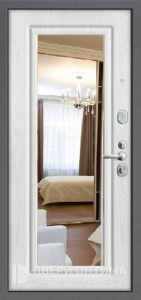 Металлическая дверь в квартиру с зеркалом №48 - фото №2
