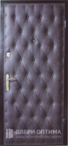Металлическая дверь эконом класса с дерматином №21 - фото №1