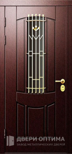 Металлическая дверь со стеклом и ковкой №15 - фото №2