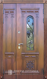 Парадная дверь с элементами ковки №113 - фото №1