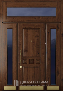 Входная дверь в частный дом со вставками №25 - фото №1