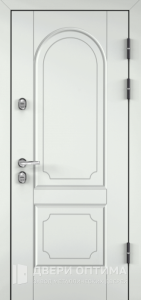 Металлическая дверь белого цвета входная №19 - фото №1