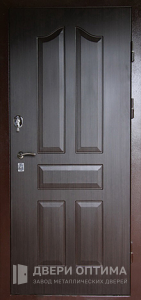 Железный дверь для дома с МДФ накладками №37 - фото №1