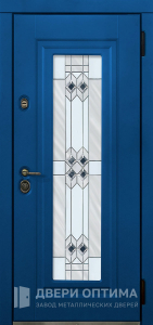 Металлическая входная дверь со стеклопакетом №7 - фото №1