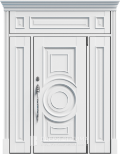 Белая парадная дверь в частный дом №16 - фото №1